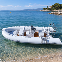 Bateau pneumatique robuste RIB-480G en PVC, fond en fibre de verre en V profond, usage marin