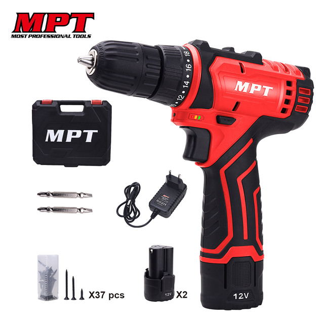READY STOCK MPT MPCD1223.B2 High Quality 35NM Cordless Drill Hammer Driver 12V Cordless Tool Power Drill