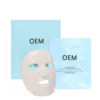 Masque facial en gel de biocellulose OEM à la noix de coco, aux probiotiques, au Cica et à l'acide hyaluronique, hydratant, éclaircissant, anti-âge et blanchissant
