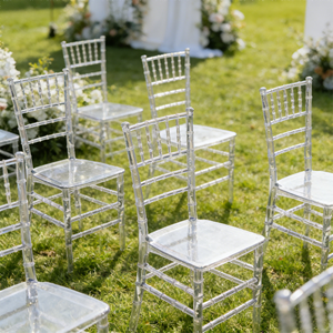 Chaise de mariage moderne en acrylique transparent de luxe pour hôtel, banquet, fête, événement, atelier et salle de sport - Product Image 1