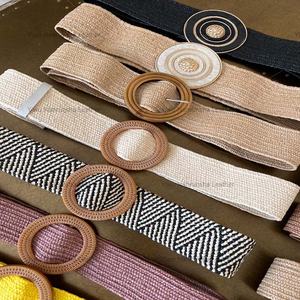 Personalizado Primavera Verano Personalizar Disponible Bohemia <span class=keywords><strong>Rafia</strong></span> Cinturón Mujeres Pretina Cinturón Estilo Simple Tejido Cinturón <span class=keywords><strong>de</strong></span> Paja - Product Image 2