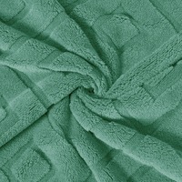 Couverture Jacquard Carrée Verte en Gros, Double Couche, Face en Polaire Sherpa, pour Ameublement et Literie – Idéale pour les Acheteurs B2B