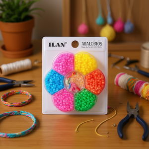 Set di perline ILAN 10x10cm, kit creativo colorato per la creazione di gioielli - Product Image 2