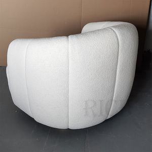 Sillón de Salón Blanco, Pequeño, Individual, <span class=keywords><strong>para</strong></span> Dormitorio Principal, Giratorio, Ocasional, de Tela, con Peluche, con Brazos - Product Image 5
