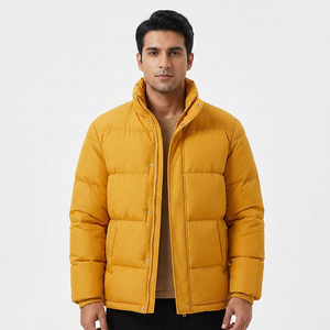 Men's Canvas Stand Collar Puffer <b>Jackets</b> Water-Repellent Winter Coat <b>Packable</b> Insulated Quilted Windbreaker Warm Pockets - Product Image 1