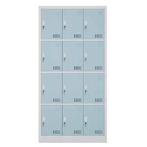 3 Door Metal <b>Clothes</b> <b>Cupboard</b> Cabinet Key Locker Metal 3 Door Clothing Locker Cabinet Armadietto Spogliatoio Cantiere - Product Image 3
