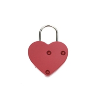 YH10005 serrure d'amour en forme de cœur 3 cadenas à combinaison numérique mot de passe réinitialisable pour sacs de voyage