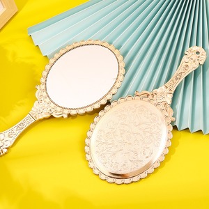 Rose Gold Handheld LED Lighted Makeup <b>Mirror</b> Foldable Desktop Vanity <b>Mirror</b> Portable <b>Plastic</b> Cosmetic <b>Mirror</b> Pattern - Product Image 2