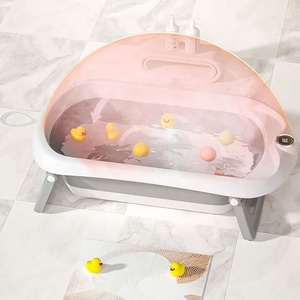 Nouveauté : articles pour bébés, <span class=keywords><strong>baignoire</strong></span> pliable pour nourrissons, <span class=keywords><strong>baignoire</strong></span> portable en plastique pour nouveau-nés avec fonction électronique - Product Image 2