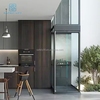 Ascenseur domestique sur mesure SAFELYLIFT, ascenseur moderne pour villa avec entraînement hydraulique, hauteur de levage de 1 m, design panoramique en verre, homologué CE ISO