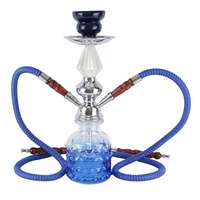 Bestseller exclusif transfrontalier : Chicha arabe en métal à tube simple ou double, ensemble complet pour fumer avec finition givrée