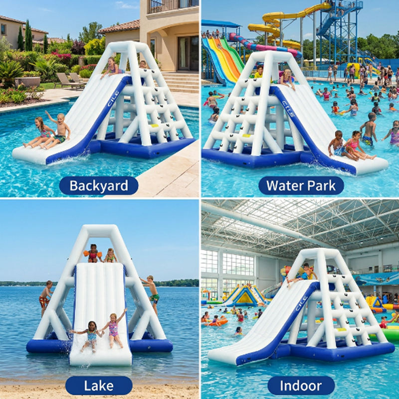 Inflatable Floating Pyramid Ladder Climbing Wall Water Slide for Water ...