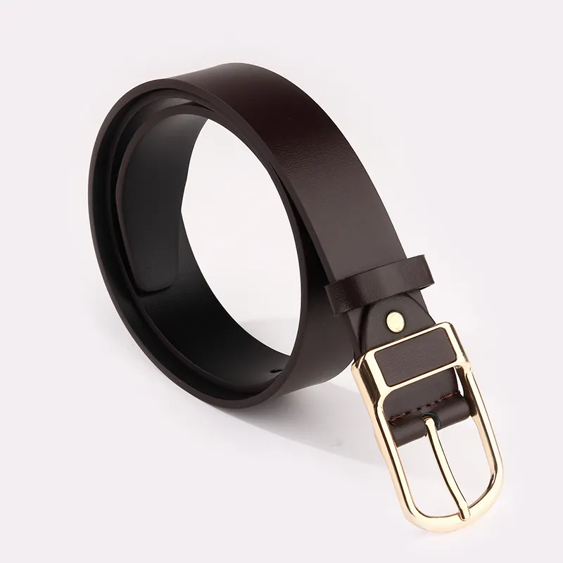 Cinturón Reversible de cuero PU de doble cara para vestido, hebilla giratoria Vintage, negro y marrón, 2021
