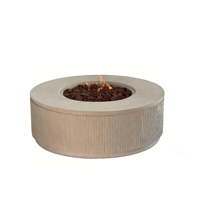 Brasero extérieur au gaz naturel avec 50 000 BTU, design écologique, matériau MGO, billes de verre pour jardin et terrasse