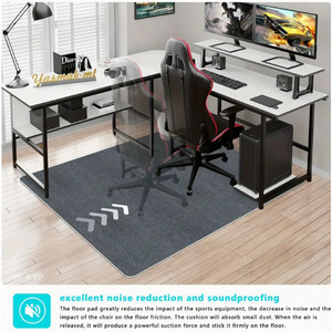 <b>Chair</b> Mat Rectangle Solid Color Dark Gray Polyester Fiber Anti Slip <b>Office</b> <b>Chair</b> Protection Home Use - Product Image 2