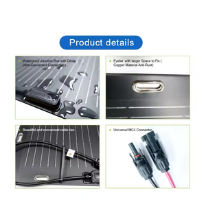 แผงโซลาร์เซลล์แบบโมโนคริสตัลไลน์คุณภาพสูง น้ำหนักเบา 100W 120W 200W 300W แบบพกพาและยืดหยุ่นสำหรับใช้งานกลางแจ้ง - Product Image 3