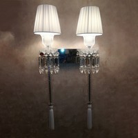 En stock livraison rapide lampe d'intérieur de haute qualité à la française applique murale en cristal K9 applique murale décorative de luxe en cristal chromé