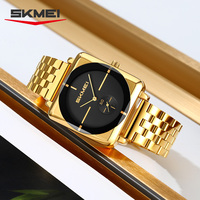 Montre pour homme en acier inoxydable, design carré, style élégant et minimaliste, cadran à petites secondes personnalisé, mouvement à quartz, étanche 3ATM