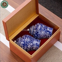 Moon Shadow – boîte cadeau en céramique, thé noir scellé, jargreen tea, pot à thé universel en porcelaine bleu et blanc