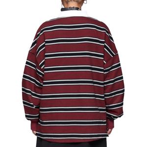 Camiseta Polo a Rayas Personalizada al por Mayor, Estilo Vintage, Manga Larga, 100% Algodón, Sudadera con Capucha a Rayas para Hombre - Product Image 2