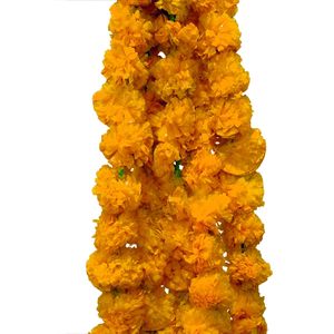 Guirnalda Decorativa de Flores Artificiales de Caléndula, Juego de 5 Guirnaldas Colgantes de Caléndula para Decoración del Hogar, Oficina, Templo o Entrada - Product Image 1