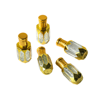 Mini 12ML bouchon à vis or Roll-on Attar verre bouteille d'huile essentielle nouveau Design parfum/huile d'oud forme plate Mini diffuseur emballage