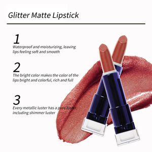 โออีเอ็มลิปสติกแวววาวประกายเพชรสี16สีและ7สีลิปสติกไฮไลท์สีแดงนู้ดสีดำ - Product Image 4