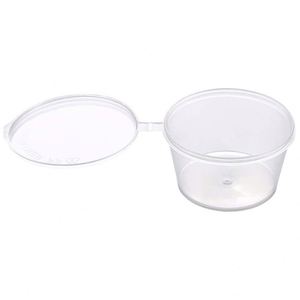 Disposable Recyclable Plastic <b>Sauce</b> Cups Dipping Chili Take Single Wall Clamshell Customized Size Color 2oz 4oz PP Containers - Product Image 1