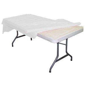 54 In x 300 Ft - Disposable Plastic Table Cloth Roll With Slide Cutter | Waterproof Table Cover For Rectangle, Square, Round, Ov
