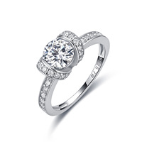 Bague solitaire en moissanite, argent sterling 925, 6,5 mm, 1 carat, pavé sur l'épaule, VVS1, couleur D, 3 couleurs, US 5-9, bijoux pour femmes