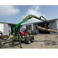 Tracteur forestier DIBO CE TUV, hydraulique, 3 tonnes, usage domestique, 4 roues motrices, chargeur de grumes avec grue à grappin de 4,2 m