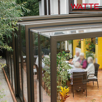 Véranda moderne insonorisée à triple vitrage en aluminium avec toit rétractable, isolation thermique, jardin d'hiver, serre extérieure, solarium