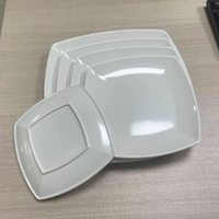 Assiette Carrée de Restauration Blanche Unie en Mélamine, Incassable, Vente Chaude Direct Usine, pour Maison et Restaurant