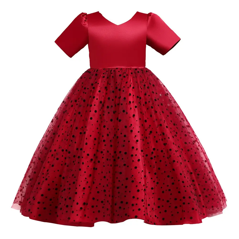 フランスの子供プリンセスドレス春の女の子黒ピアノパフォーマンスドレス小さな女の子の誕生日ショーイブニングドレス5821