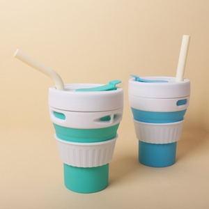 Custom Portable 350ml <strong>Collapsible</strong> Silicone Folding Water Bottle for Outdoor Sports Travel Camping and Coffee Drinking <strong>Cups</strong> - Product Image 4