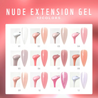Gel UV de construction pour extensions d'ongles, couleurs nude, sans HEMA, sans TPO, sans chauffage, dissolvable par trempage, pour grossistes en produits pour ongles