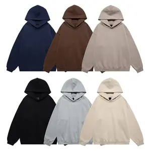 High Quality 420G heavy fashion brand Europe and the United States casual solid color hooded loose Fleece and hooded hoodie