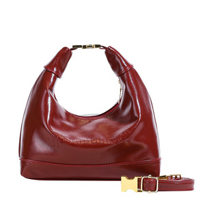 Women Retro Leather <b>Handbag</b> Solid Color Underarm Bag Detachable Crossbody Strap - Product Image 6