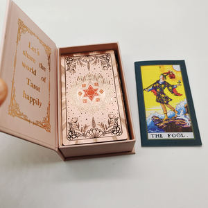 Rosa rosa Oracle mazzo di carte impermeabile lamina d'oro tarocchi di plastica carte divinazione misterioso <span class=keywords><strong>gioco</strong></span> da tavolo per l'applicazione della famiglia - Product Image 6