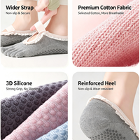 Chaussettes de sport respirantes, douces, antidérapantes, à lacets, à cinq doigts, pour le yoga et le pilates, pour femmes, personnalisées par Glacier Hot