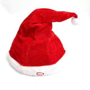 Electric Musical Swinging Santa Hat For Children Christmas Holiday Gift Toy Classic Style Red With White Trim - Product Image 1