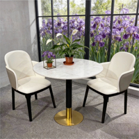 Meubles de salle à manger modernes pour restaurant, ensemble de table et de chaises rondes en acier et en bois pour hôtel et centre commercial