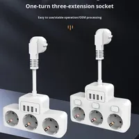 Multiprise standard européenne en gros, vente chaude transfrontalière, 3 prises CA, 4 ports USB, modèle multi-interrupteurs HN-CB-001