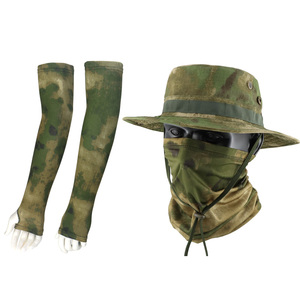 Ba-Mảnh Unisex Ngoài Trời Câu Cá Thiết Lập Cho Mùa Hè Mặt Trời Hat Băng Lụa Headscarf Mặt Trời Bảo Vệ Băng Tay Áo - Product Image 1