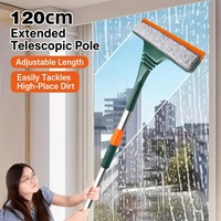 Outil de nettoyage multifonctionnel 2-en-1 double face en gros avec lame en silicone à articulation flexible et chiffon en microfibre pour vitres