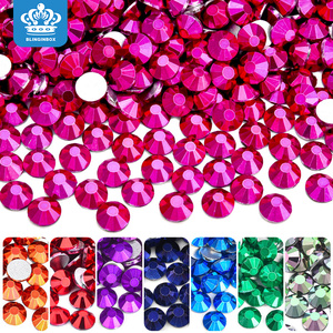 Blinginbox, diamantes de imitación de calidad superior, cristal de mina, plata, oro, redondo, Strass, parte posterior plana, diamantes de imitación de resina para vestido - Product Image 1