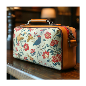 Bolsa de Cosméticos de Lujo con Impresión Personalizada, Bolsa de Maquillaje Portátil de Cuero, Bolsa de Aseo para Viajes - Product Image 1