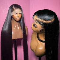 YWhair Perruque Lace Frontale 13x4 Sans Colle, Cheveux Humains Brésiliens Bruts, Perruque Lace Front en Cheveux Vierges avec Cuticules Alignées, Perruque Ultra-Lisse