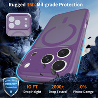 Coque de téléphone portable avec protection d'appareil photo, antichoc, anti-jaunissement, anti-traces de doigts, magnétique, pour iPhone 17 16 15 Pro Max
