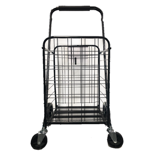 Opvouwbare Compacte Draagbare Bagageauto 'S Metalen Opvouwbare Supermarkt Handkar Vouwbare Winkelwagens - Product Image 3